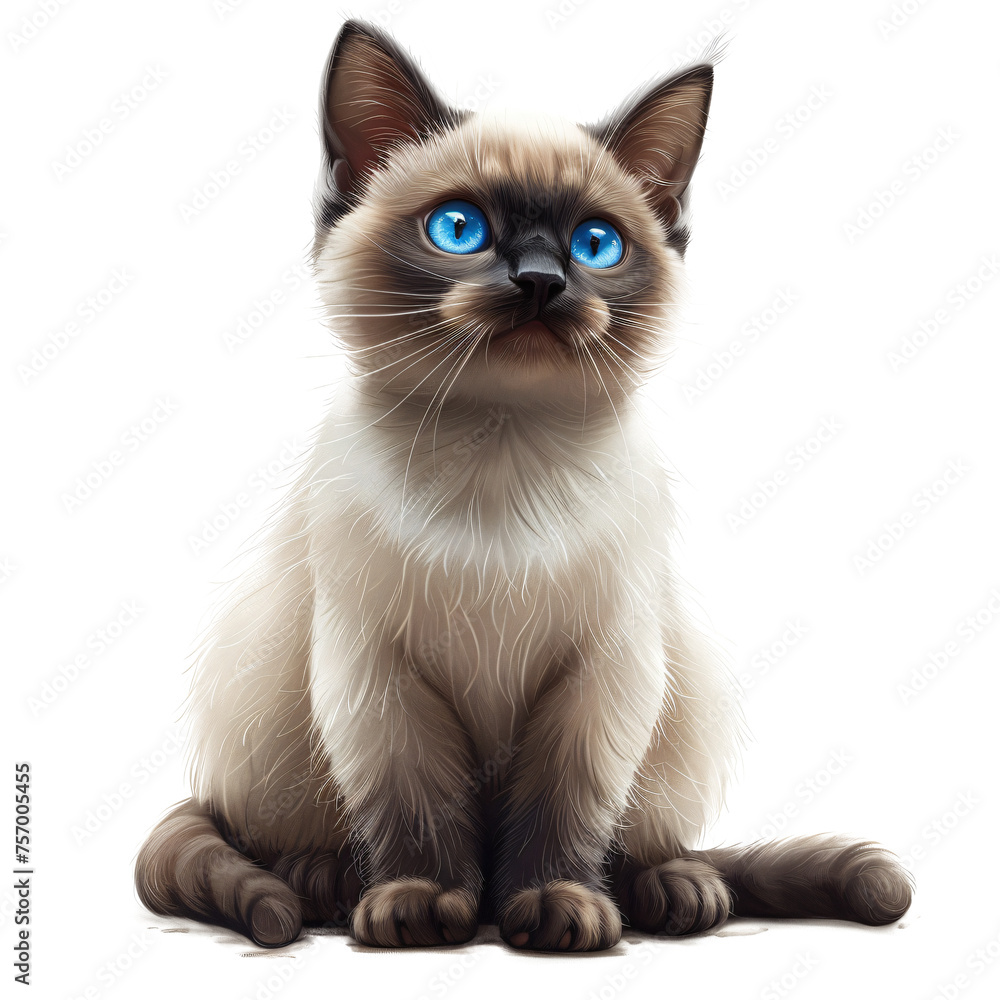 Cat chubby Siamese and transparent background Cat chubby Siamese and transparent background