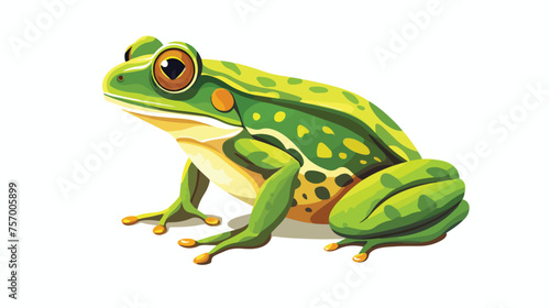 Fun frog flat vector isolated on white background