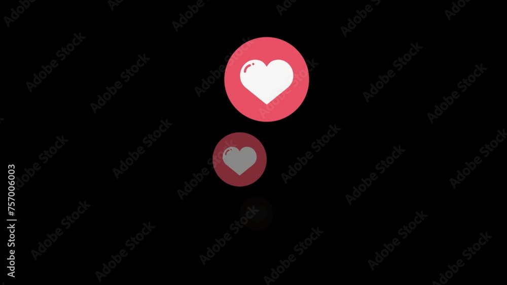 animation of love, like social media on black background animation of love, like social media on black background