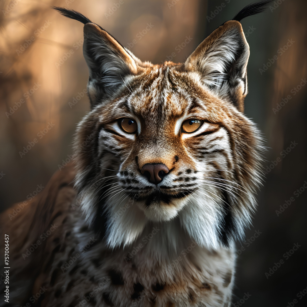 Fototapeta premium A close-up portrait of a lynx