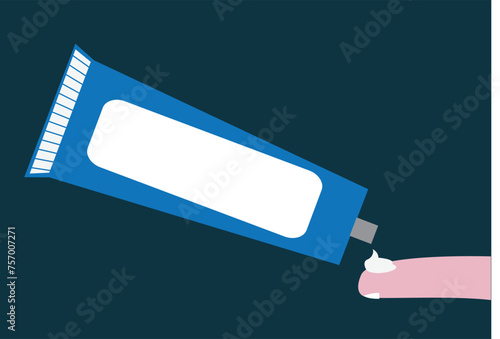 Sunscreen whitening or derma cream for skin. Editable Clip Art.