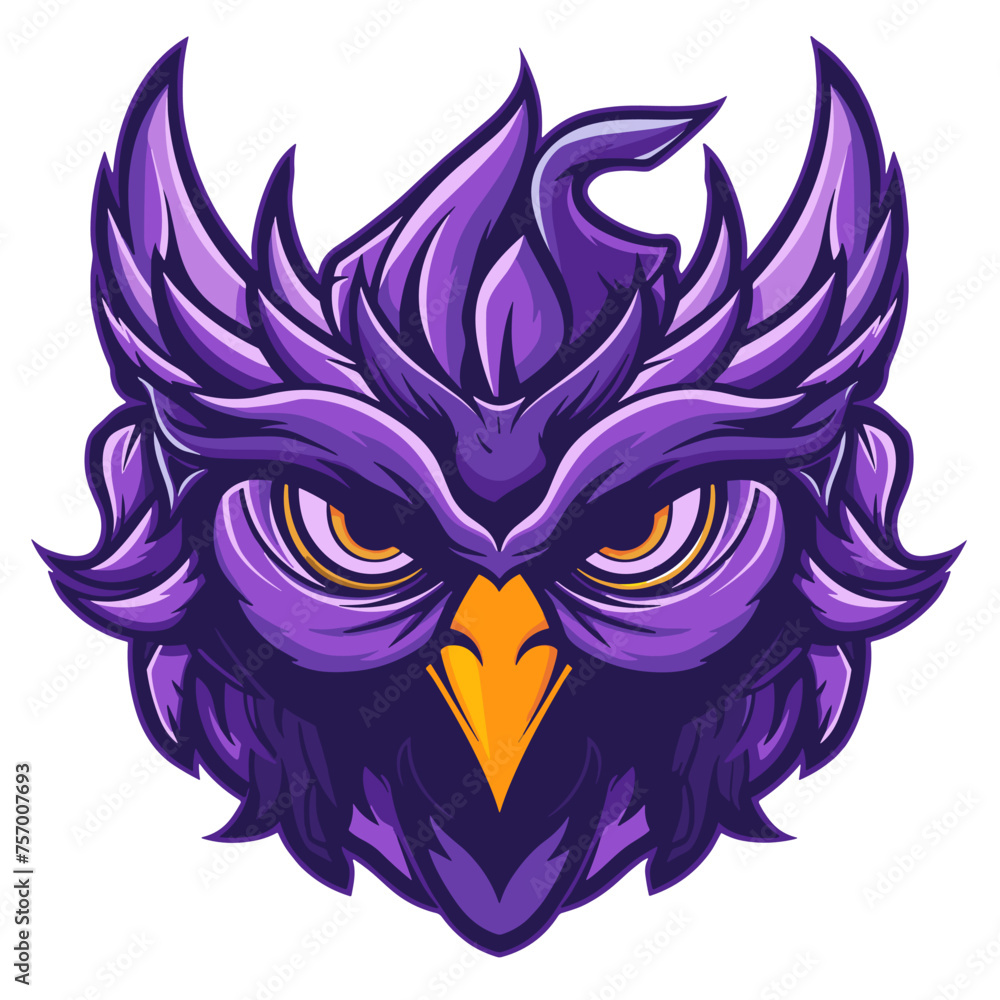 Owl head mascot. Vector illustration for t-shirt, poster and other uses.