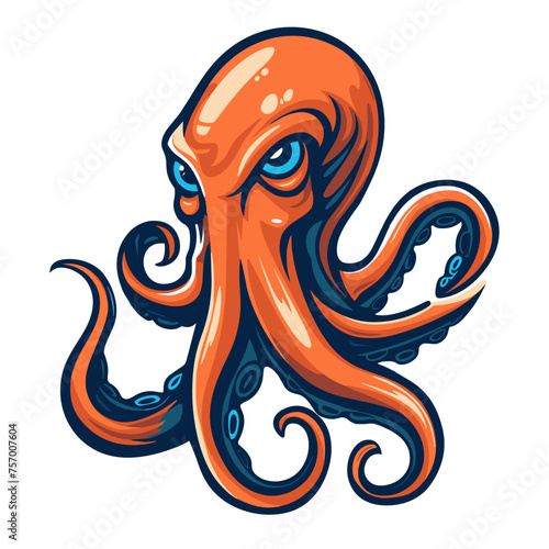 Octopus icon. Cartoon illustration of octopus vector icon for web