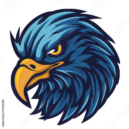 Eagle head vector illustration isolated on white background. Eagle head mascot