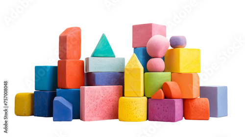 Soft Building Block Collection on transparent background