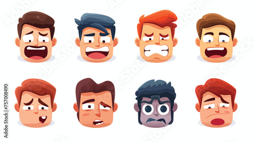 Icon human face expressing emotions various facial