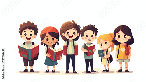 Illustration of studying elementary school students