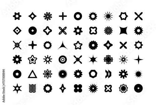 Abstract Streetwear Vector Y2K Shapes Set Icons Forms Objects 