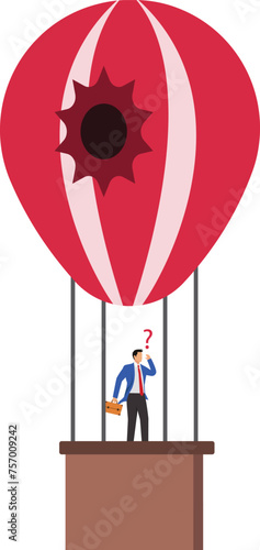 Dangerous journey, The manned hot air balloon suddenly burst in the air, Businessman