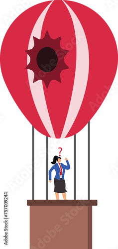 Dangerous journey, The manned hot air balloon suddenly burst in the air, Businesswoman