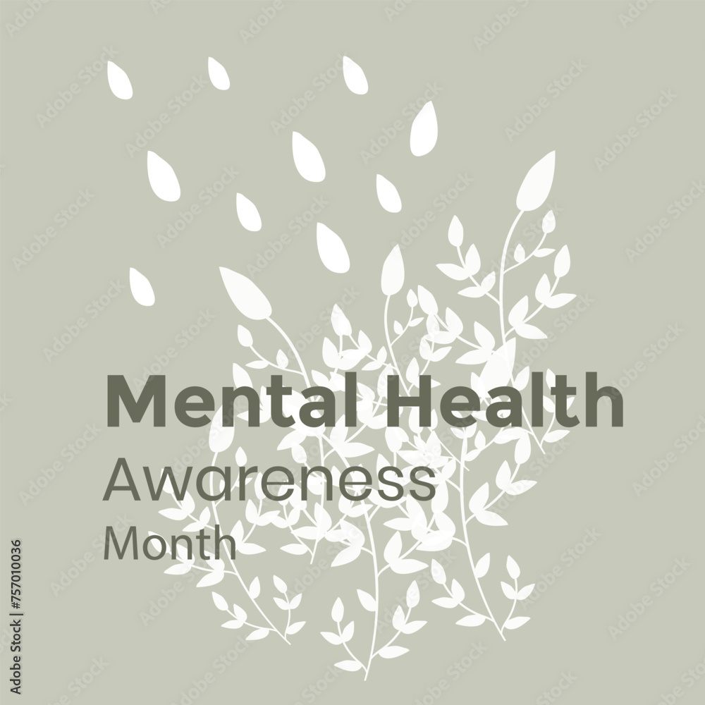 Mental health text abstract background. vector illustration.