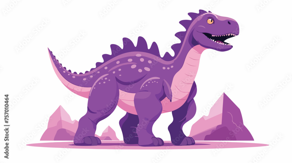 Purple Dinosaur Illustration Vector flat vector 