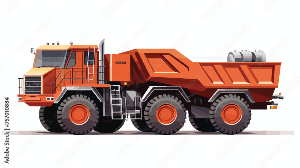 Rendering model of a larger quarry truck flat vector