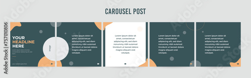 Editable Instagram Carousel Post Layout Set, Social Media Marketing microblog template design, tips & tricks linkedin post template, eps 10.