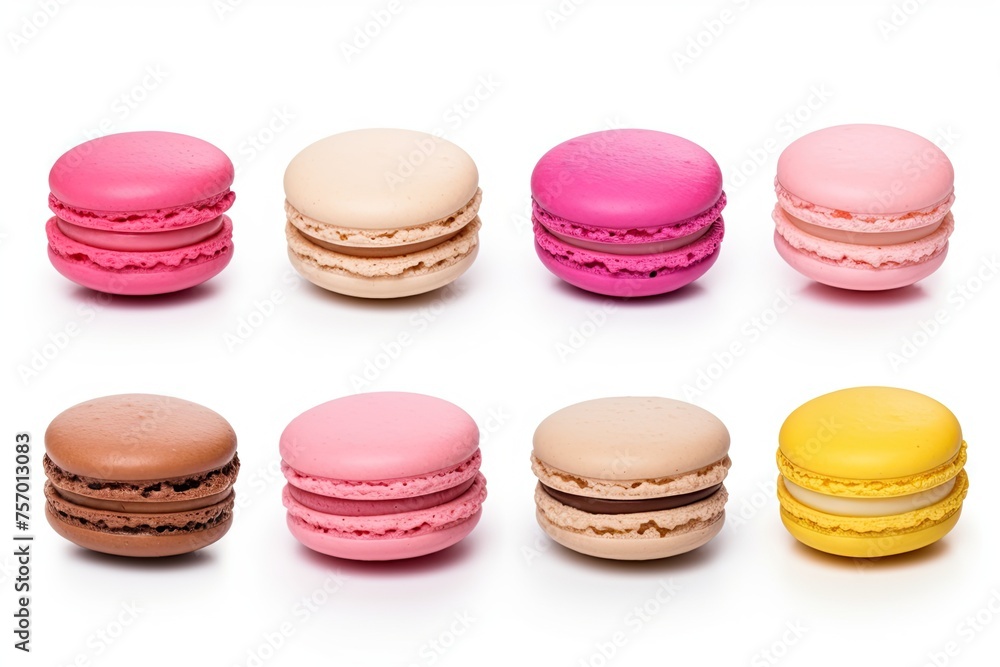 Fototapeta premium French macarons on white background
