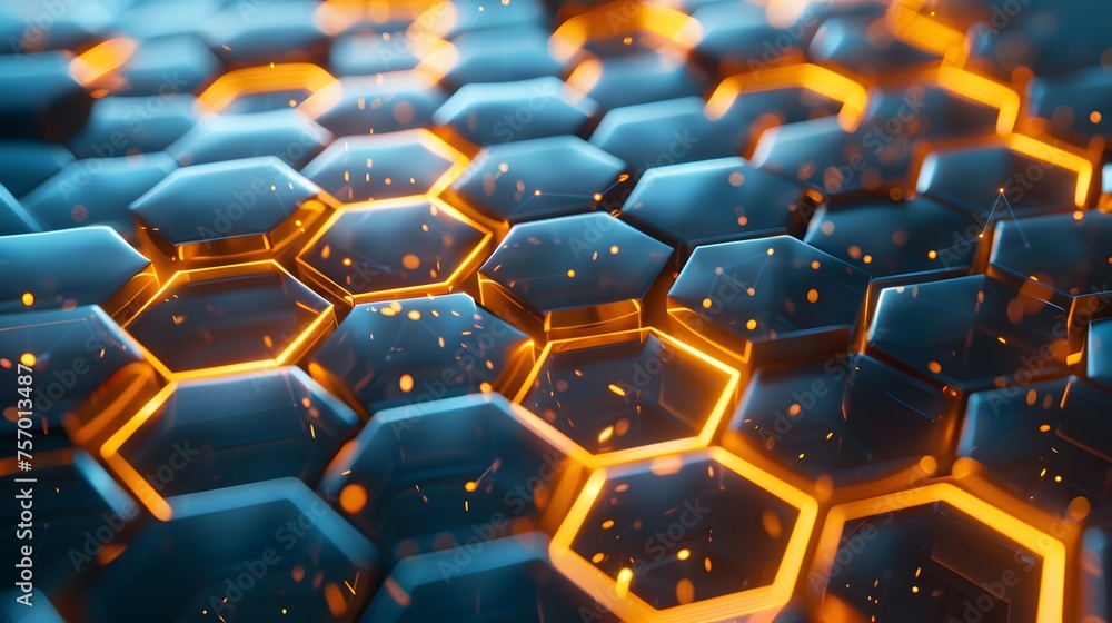 abstract background with lights and hexagons abstract background with lights and hexagons