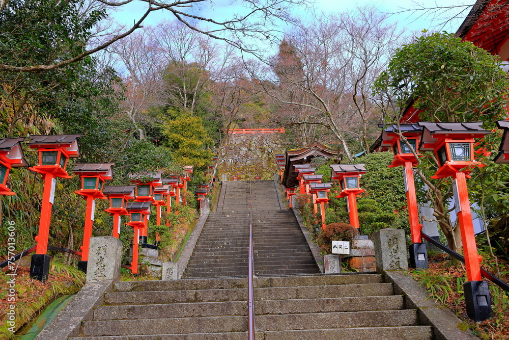 Kurama-dera Temple, a Historic Buddhist temple at Kuramahonmachi, Sakyo Ward, Kyoto, Japan Kurama-dera Temple, a Historic Buddhist temple at Kuramahonmachi, Sakyo Ward, Kyoto, Japan