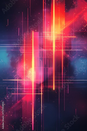 abstract neon retro synthwave background