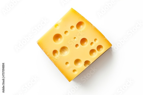 Top view of cheese on white background