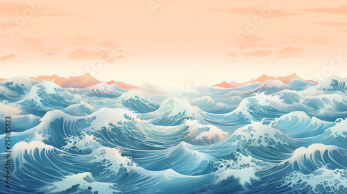 Illustration of ocean waves