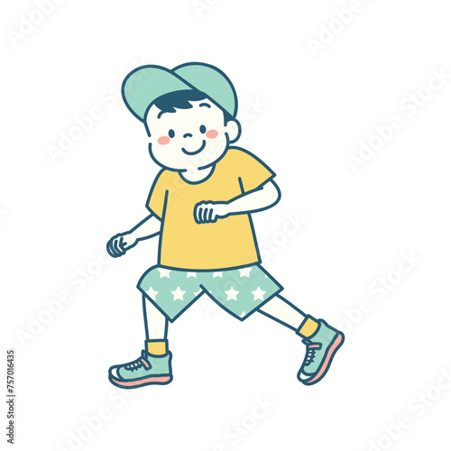 ダンスをする男の子のイラスト　シンプル