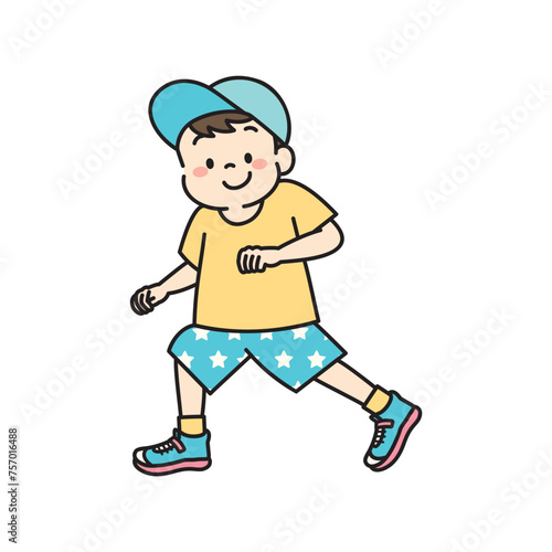 ダンスをする男の子のイラスト