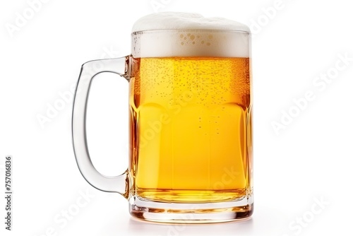 Beer mug on white background with clipping path