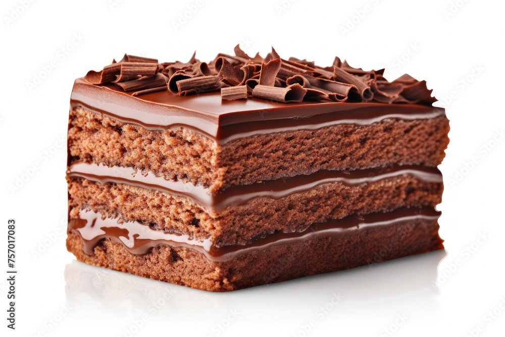 Chocolate cake on white background Chocolate cake on white background