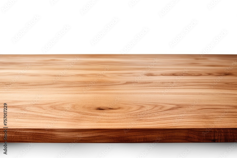 Isolated wooden table corner in perspective view