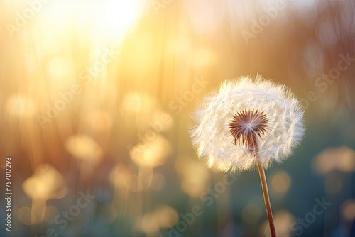 Macro photograph of a dandelion in a dreamy style