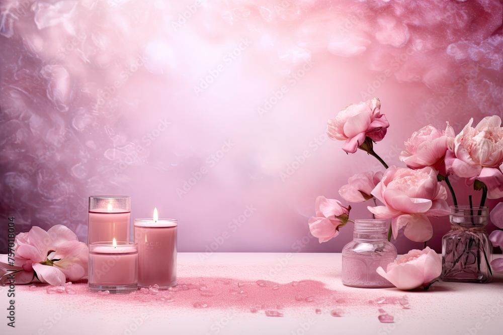 custom made wallpaper toronto digitalBlushing Beauty: Pinkish Delight Studio Background for Nature Cosmetic Products