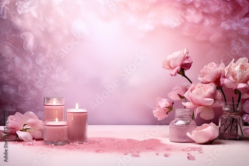 Blushing Beauty: Pinkish Delight Studio Background for Nature Cosmetic Products