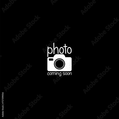 Photo coming soon icon isolated on dark background