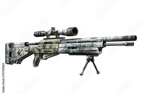Sniper Rifle On Transparent Background.