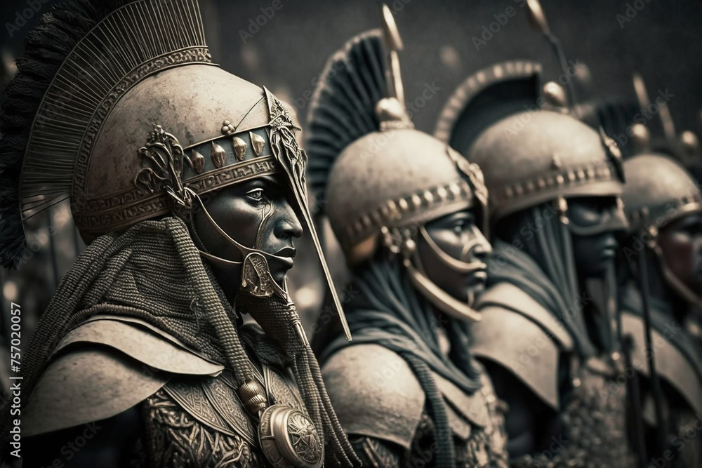 Warriors guarding Pharaoh Ramses III.  - obrazy, fototapety, plakaty 