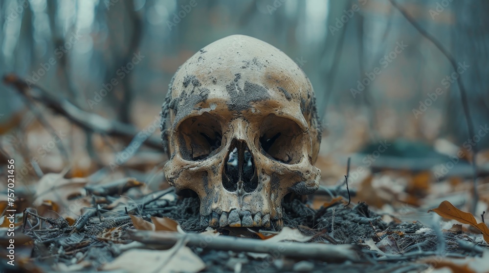 a skull in the woods a skull in the woods