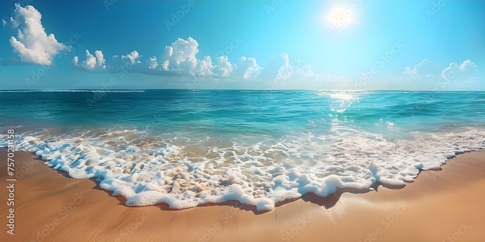 Capturing the essence of a sunny beach getaway: Indistinct backdrop of a serene scene. Concept Beach Photoshoot, Sunny Day, Serene Background, Vacation Vibes