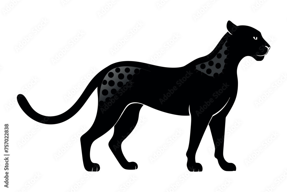 Adobe Illustrator ArtwGraceful Cheetah Silhouette Vector A Timeless Artistic Touch for Your Designsork