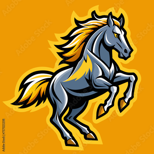 Fototapeta Naklejka Na Ścianę i Meble -  Gallop into Style Design a T-shirt Sticker featuring a Majestic Horse in Motion