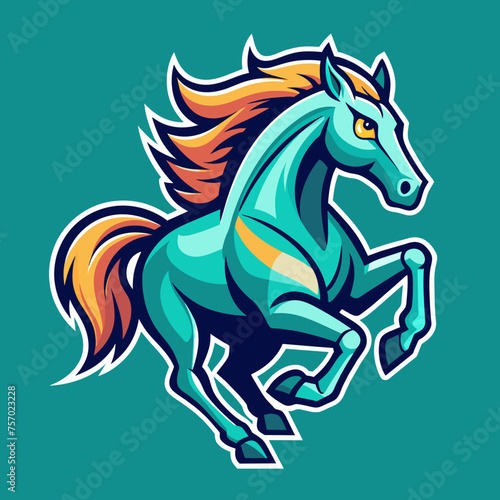 Gallop into Style Design a T-shirt Sticker featuring a Majestic Horse in Motion