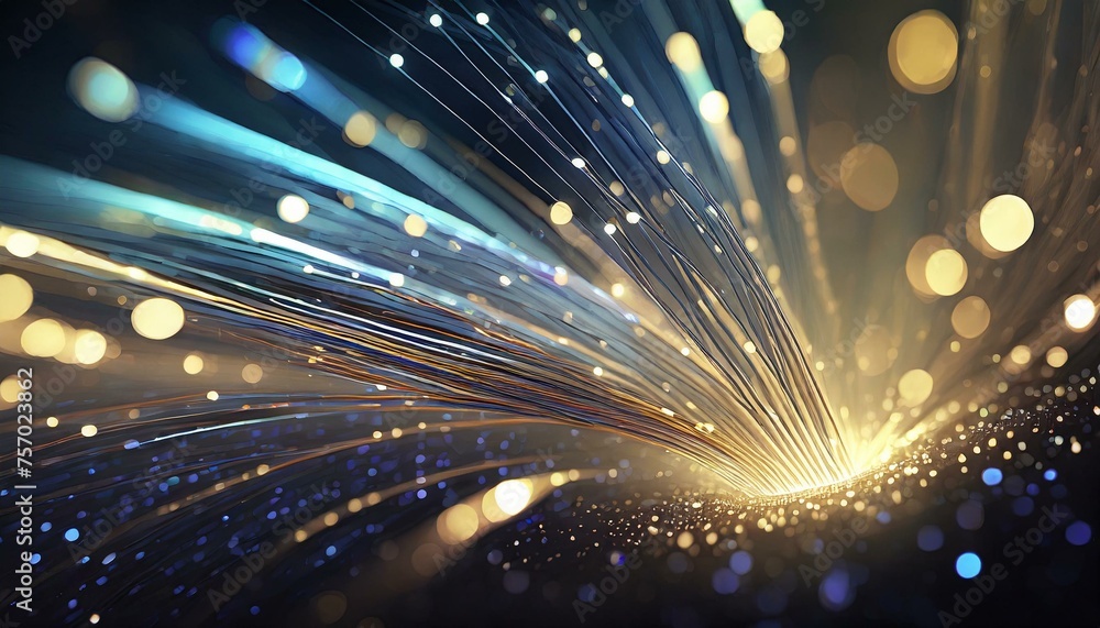 Fototapeta premium Abstract close up fiber optics light for background .
