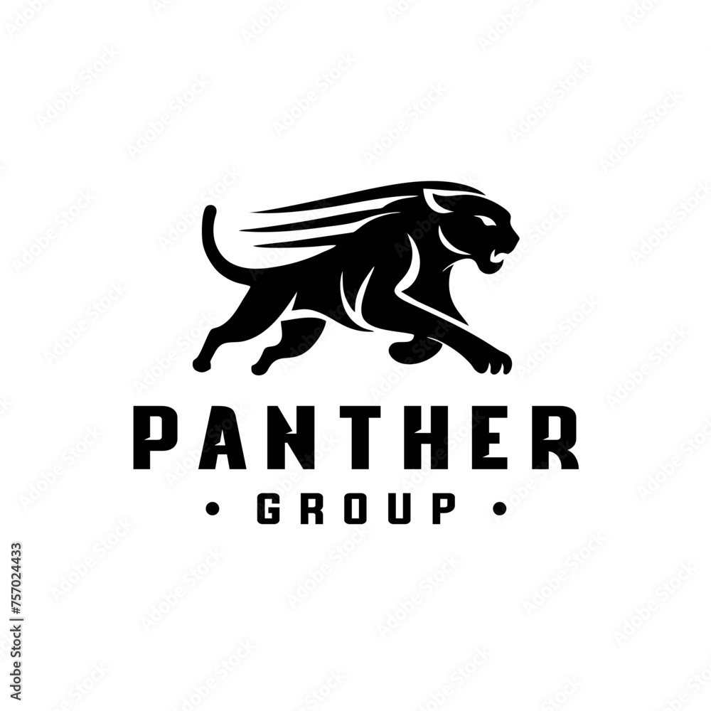 Fototapeta premium Black phanter logo design stock vector. Phanter logo vector