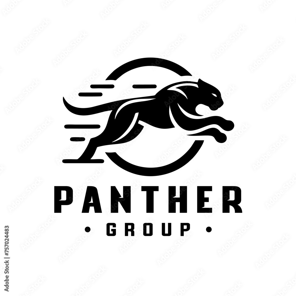Fototapeta premium Black phanter logo design stock vector. Phanter logo vector