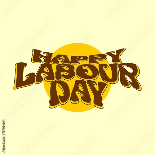 happy labour day font logo (ID: 757024604)