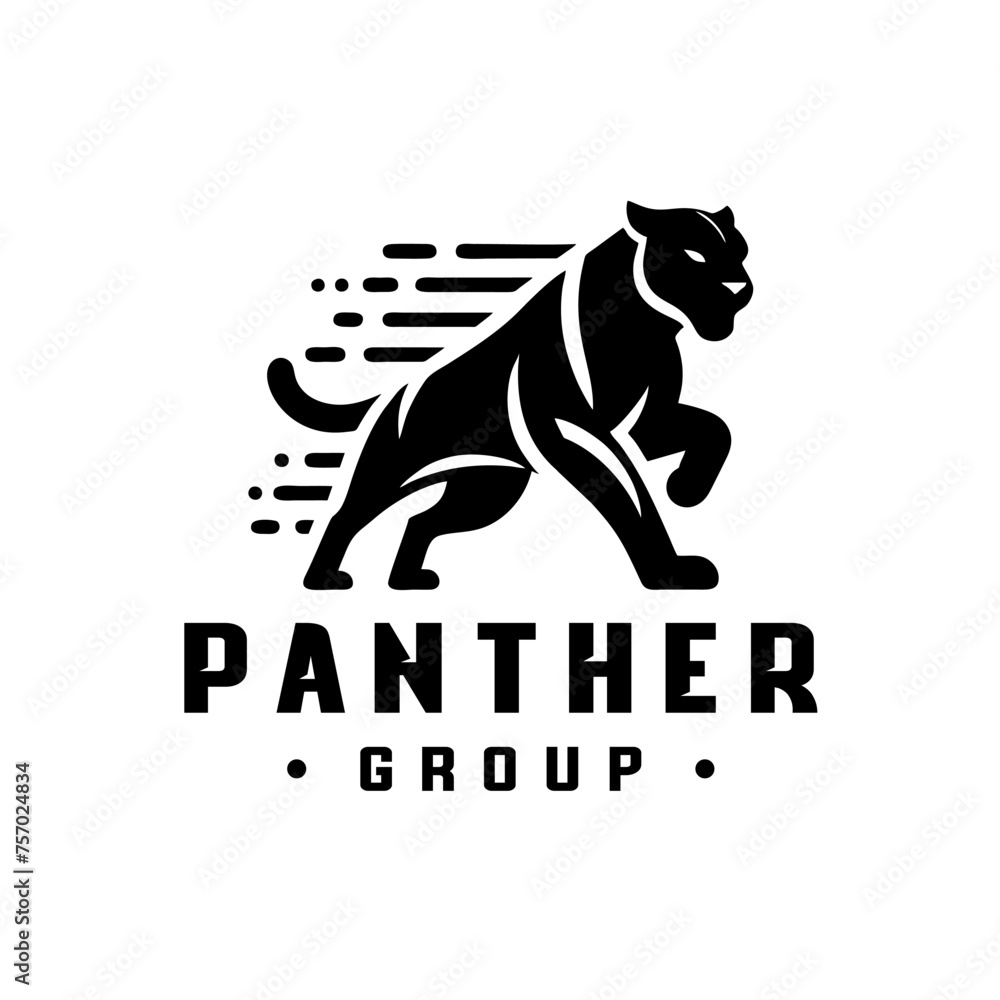 Black phanter logo design stock vector. Phanter logo vector Black phanter logo design stock vector. Phanter logo vector