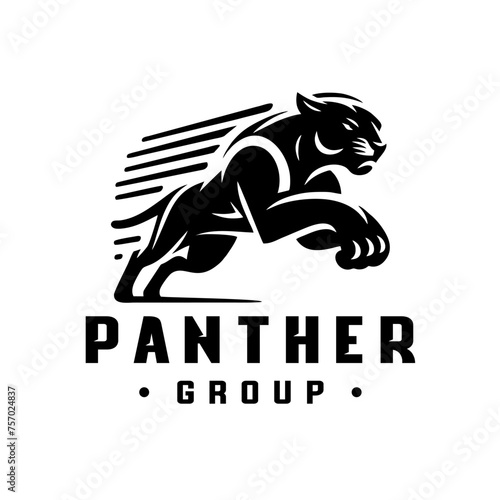 Black phanter logo design stock vector. Phanter logo vector