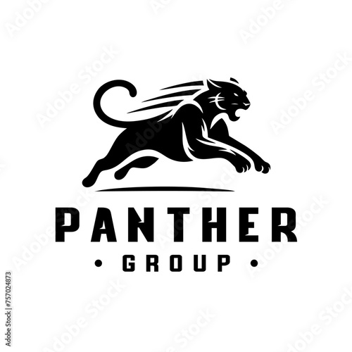 Black phanter logo design stock vector. Phanter logo vector