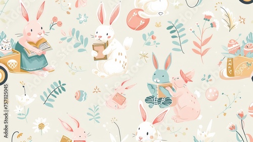 Charming Easter Bunnies in a Pastel Wonderland