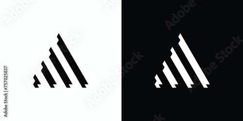 Triangle shape geometric line vector logo design with modern, simple, clean and abstract style.