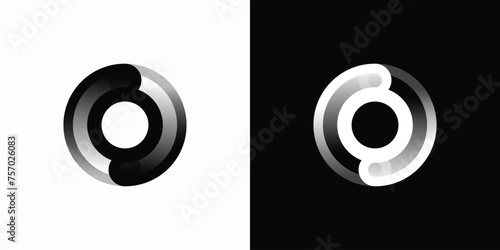 Vector logo design in the shape of an infinity circle with a three-dimensional effect in a modern, simple, clean and abstract style.